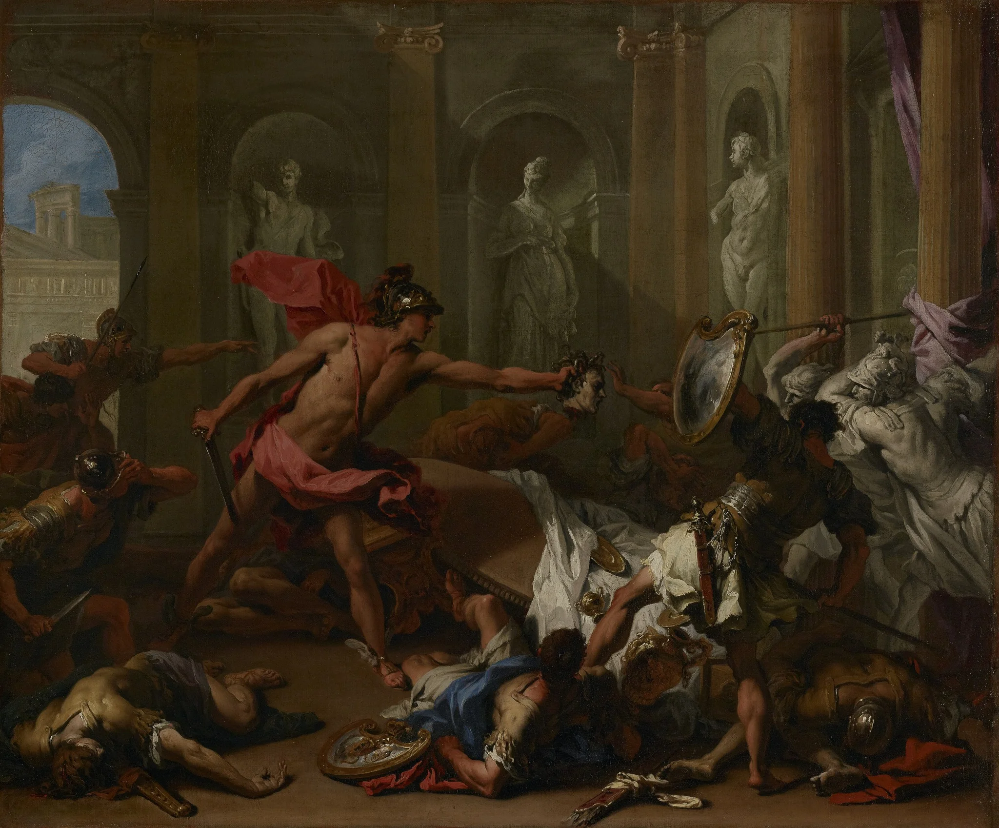 Perseus Confronting Phineus with the Head of Medusa, detail