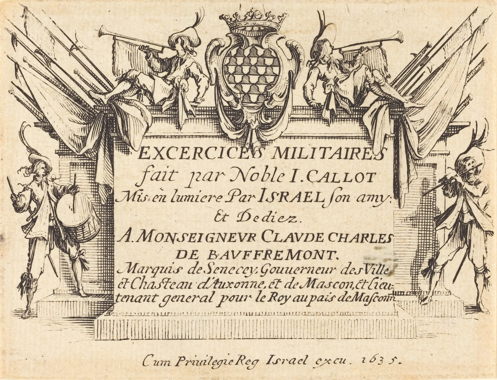 Title Page for "The Military Exercises", detail