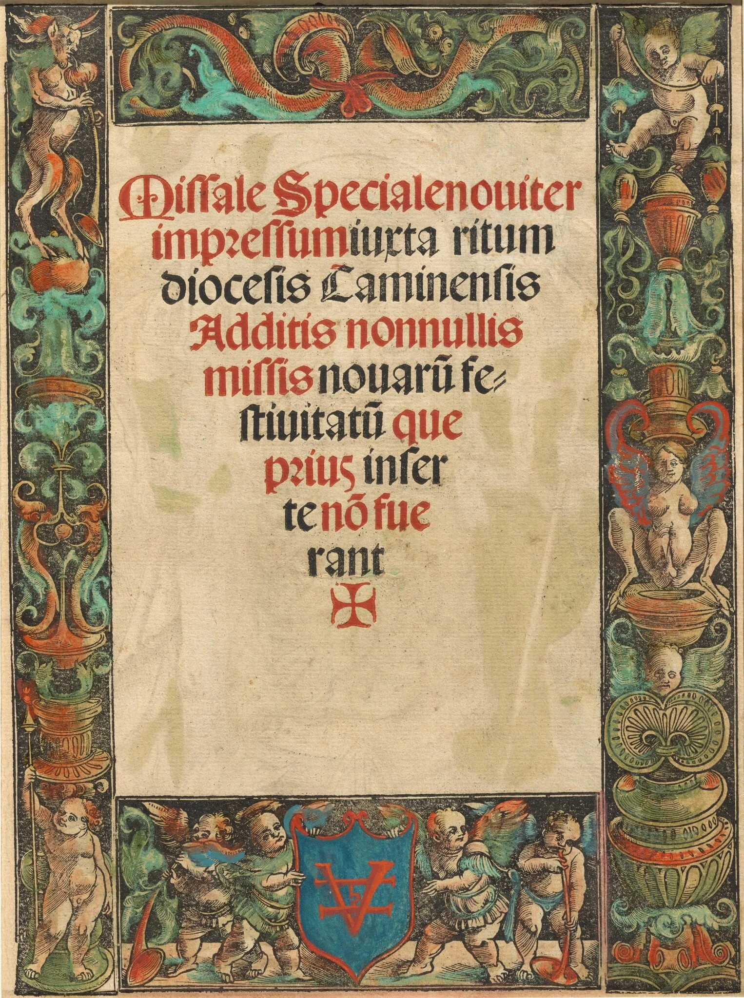 Title Page for a Missal, with Satyr and Putti Border [verso], detail