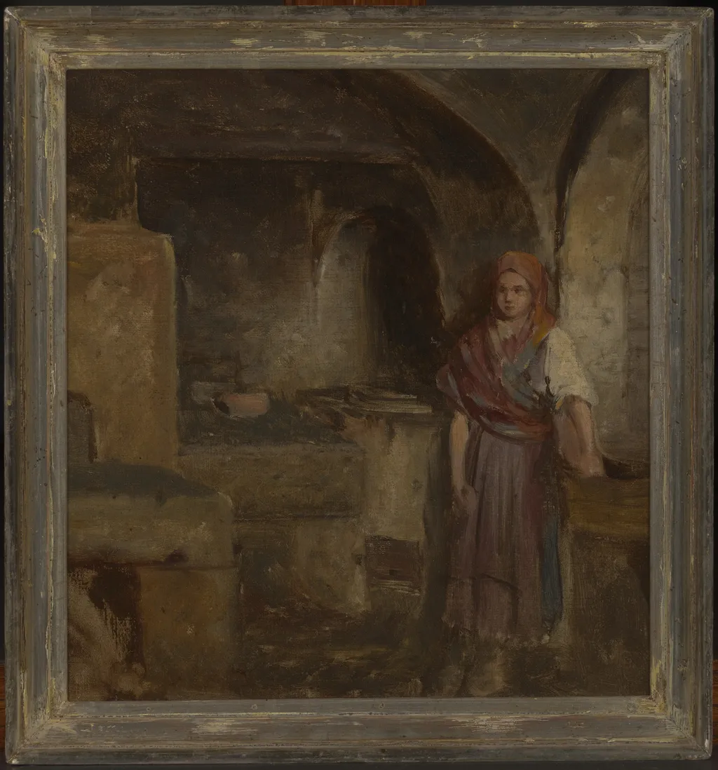 Girl in the Kitchen, by Aleksander Kotsis, oil, 1872