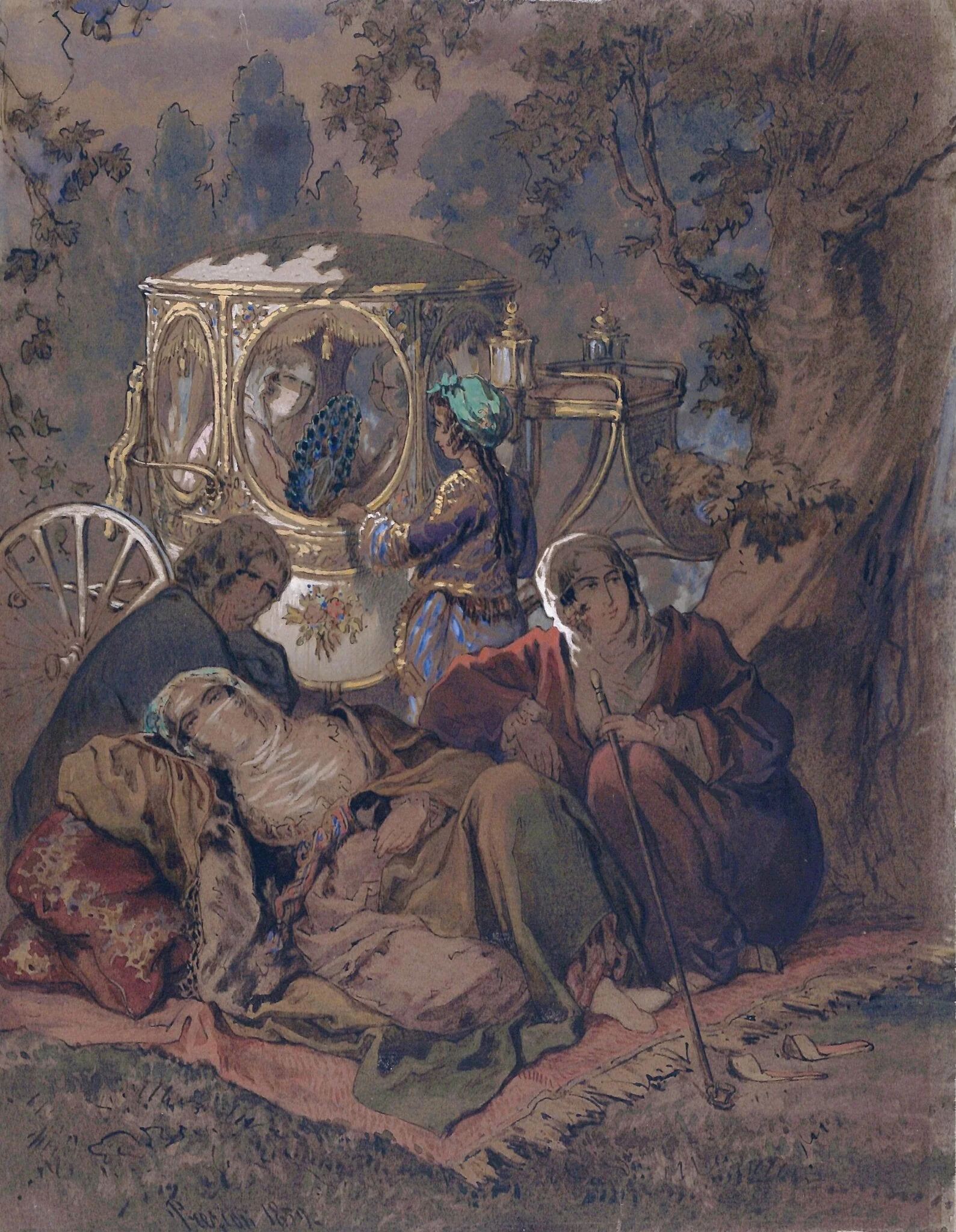 Three Turkish ladies, detail