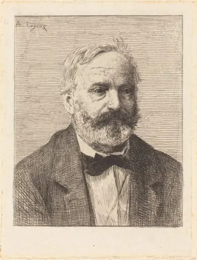 Victor Hugo, 1st plate, by Alphonse Legros, ink, 1874