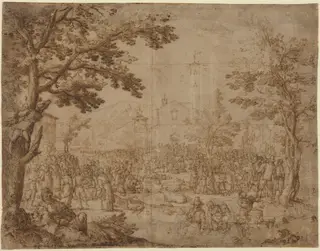 The Fair at Impruneta, by Remigio Cantagallina, chalk, 1619