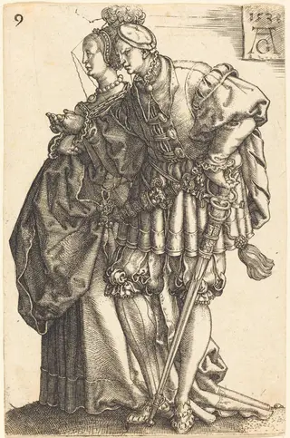 Large Wedding Dancers, by Heinrich Aldegrever, ink, 1538
