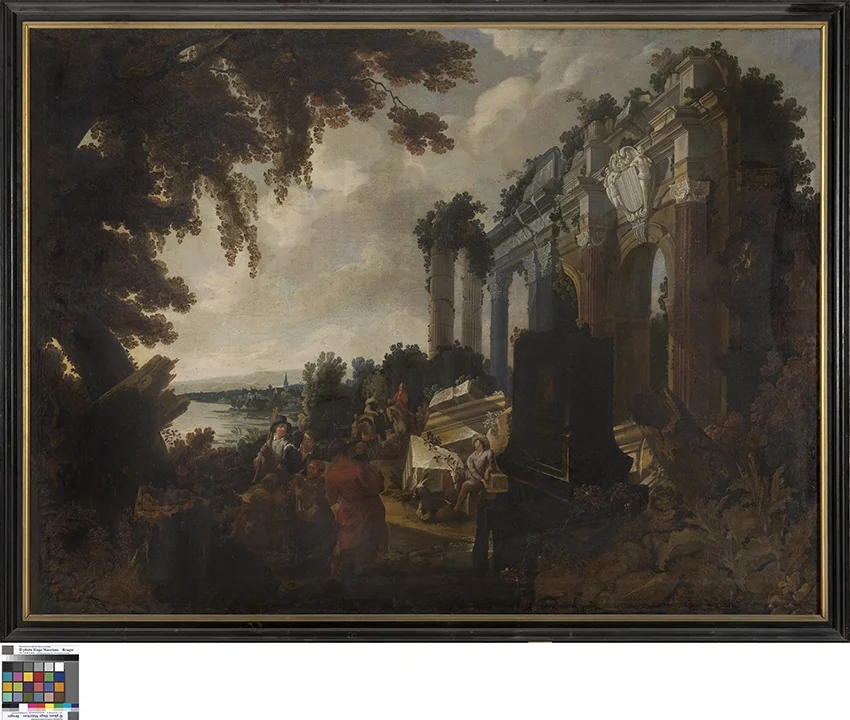 Landschap met ruïnes, detail