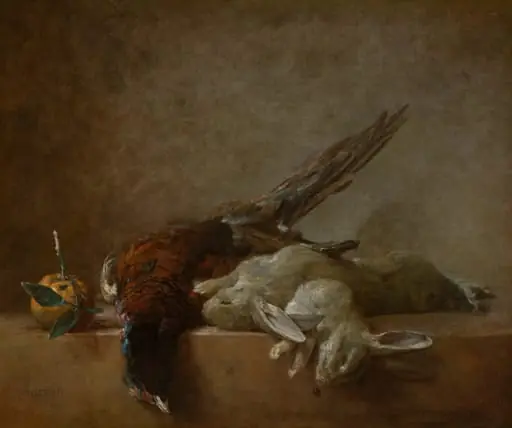 Still Life with Game, by Jean Siméon Chardin, oil, 1754