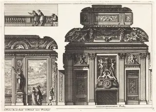 Fireplaces and Other Interior Decorations, by Jean Lepautre, ink, 1650