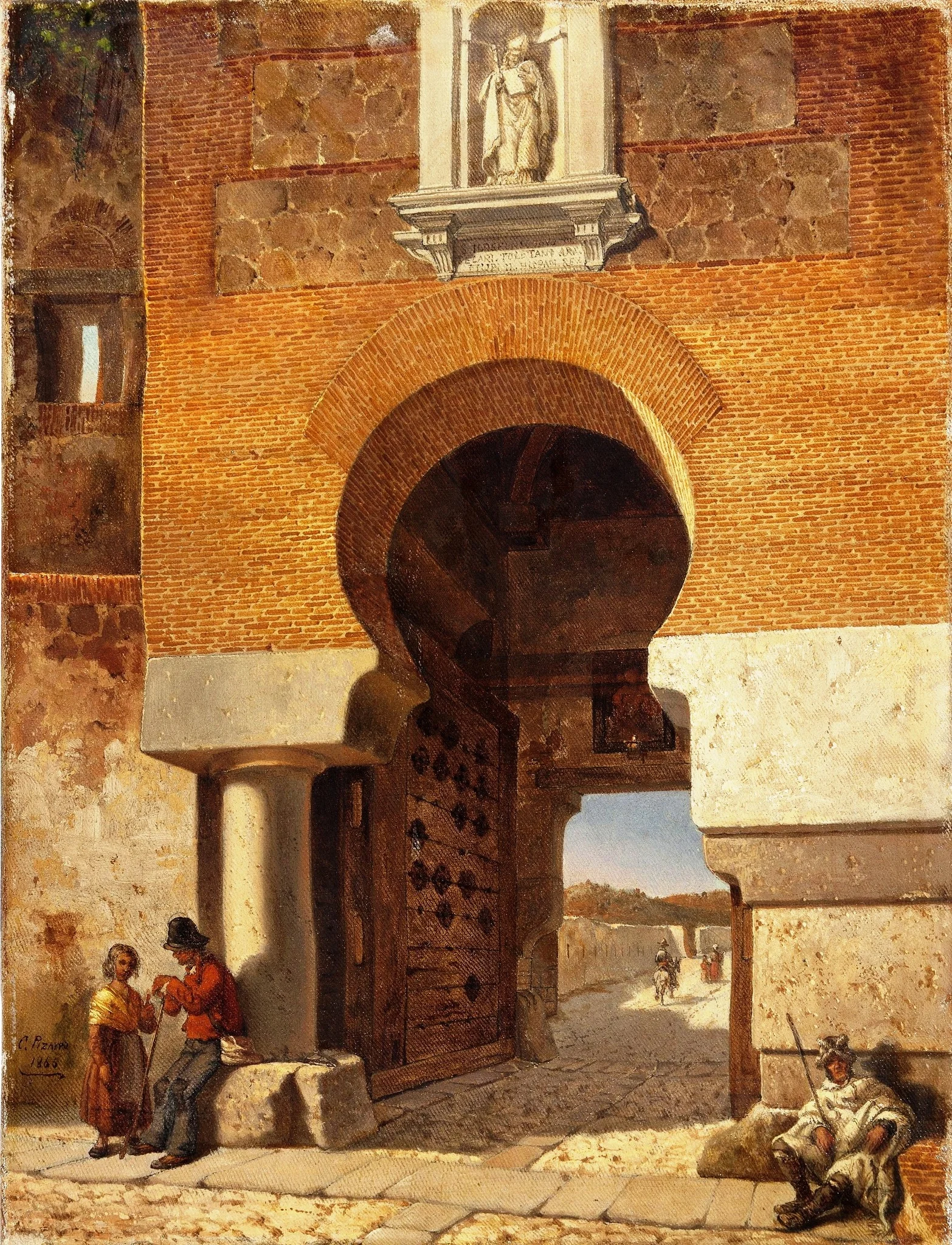 Puerta árabe de la plaza de armas en el puente de Alcántara de Toledo, detail