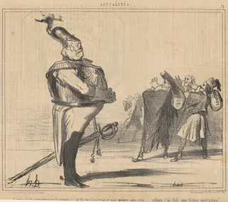 Comment, ils emportent mon argent ..., by Honoré Daumier, ink, 1854