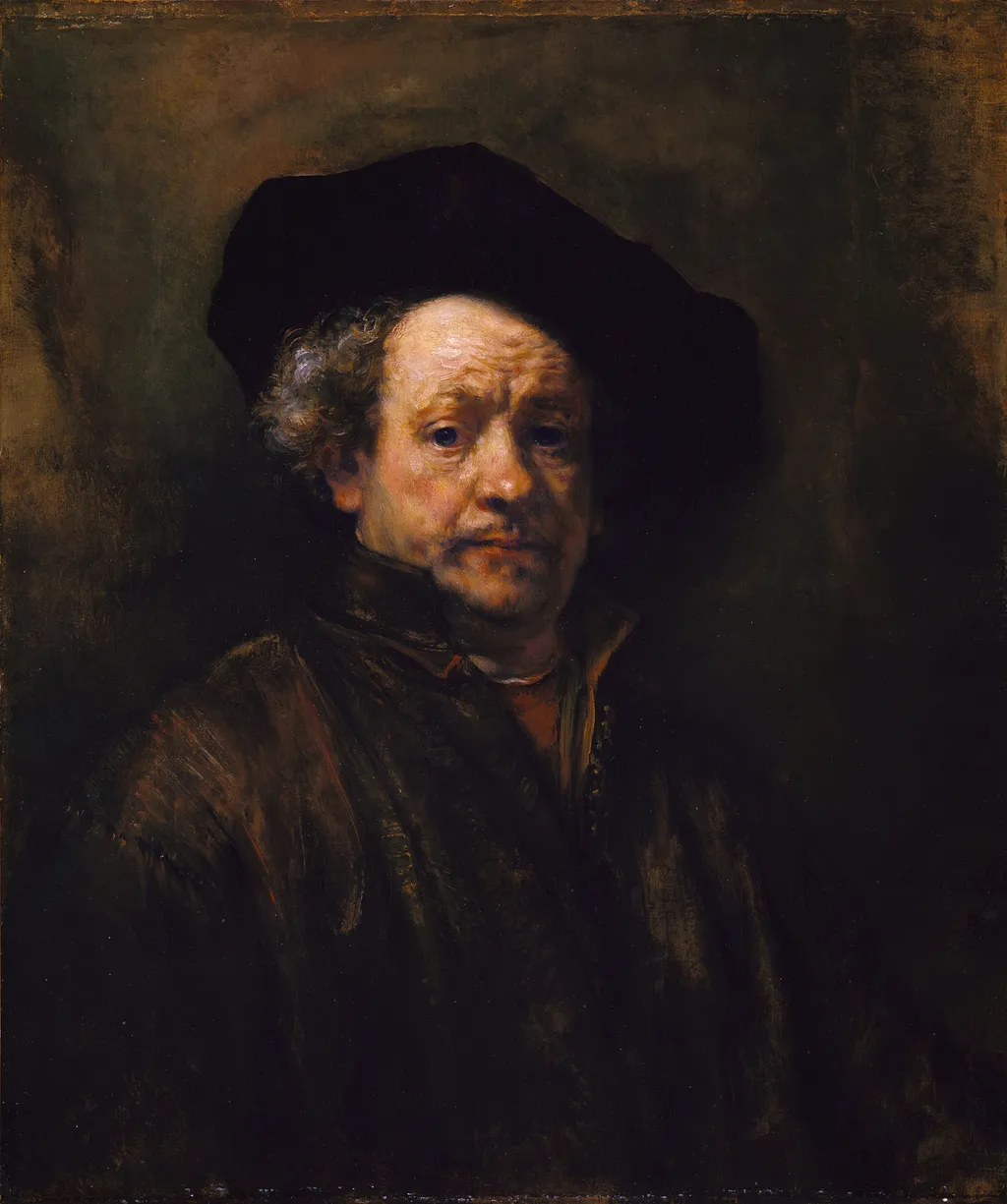 Self portrait, by Rembrandt van Rijn, oil, 1660