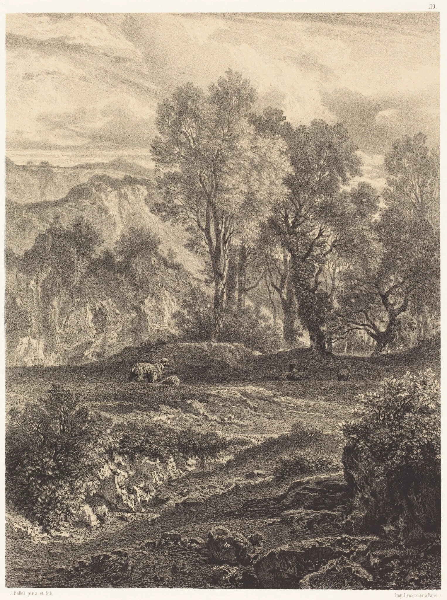 Landscape with Sheep, detail