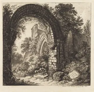 Saxon Arch, by George Cuitt the Younger, ink, 1810