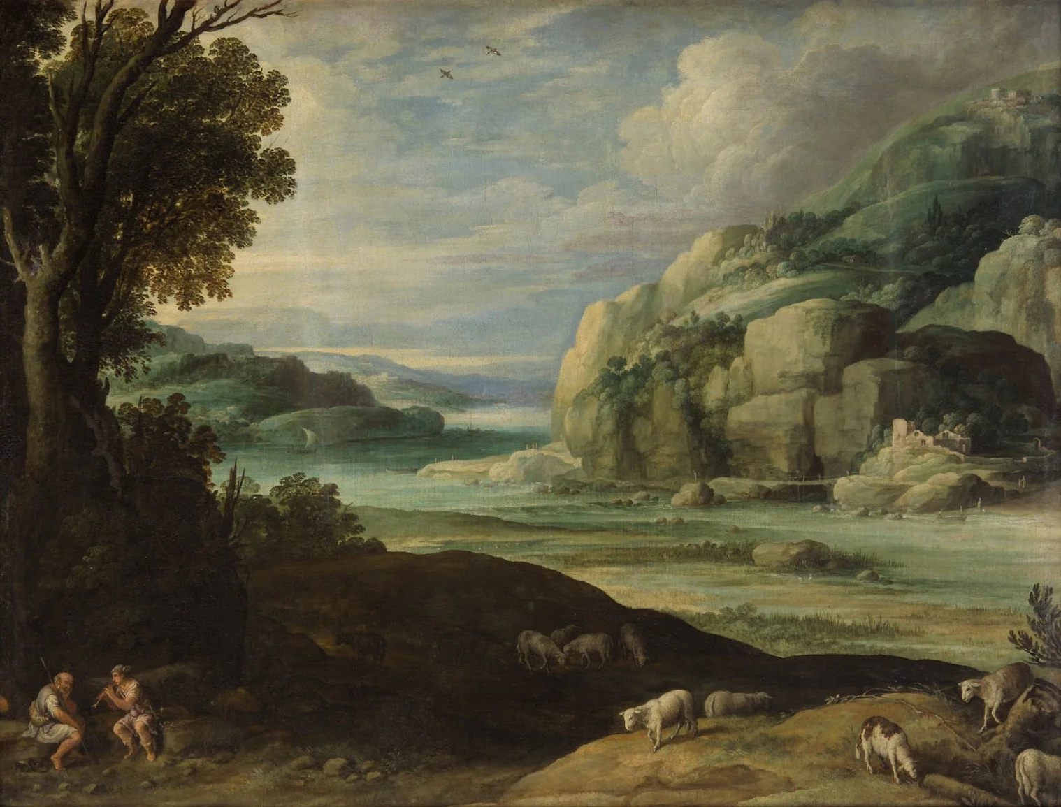 Landschaft mit Merkur und Argus, detail