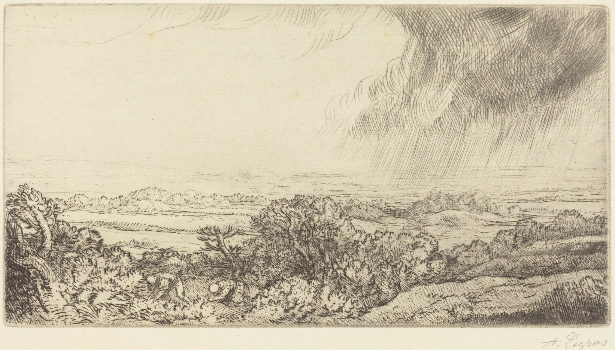 Mushroom Gatherers (Les ramasseurs de champignons), detail