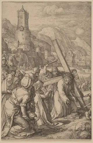 Christ Carrying the Cross, by Hendrick Goltzius, ink, 1598