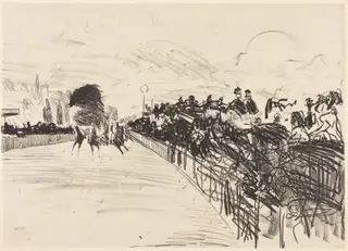 The Races (Les courses), by Édouard Manet, ink, 1865