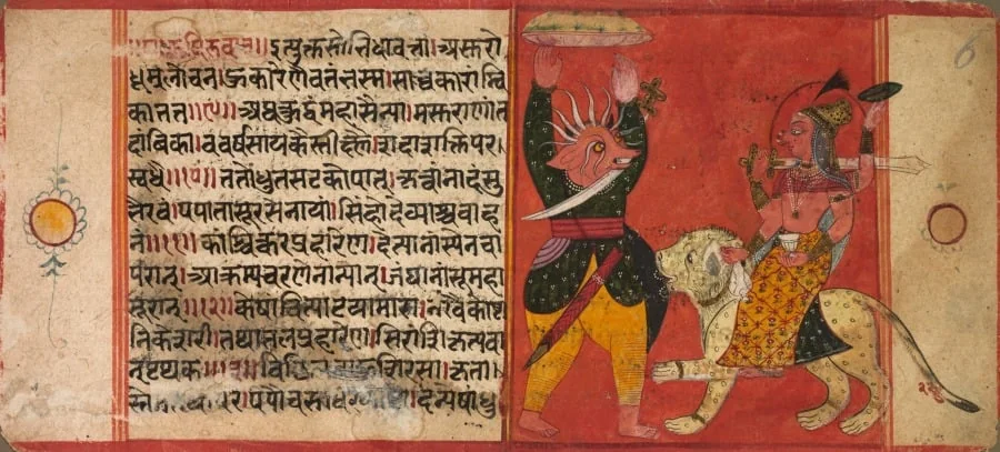 Devi Attacking a Demon, detail