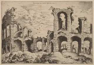 Second View of the Colosseum, by Hieronymus Cock, ink, 1550