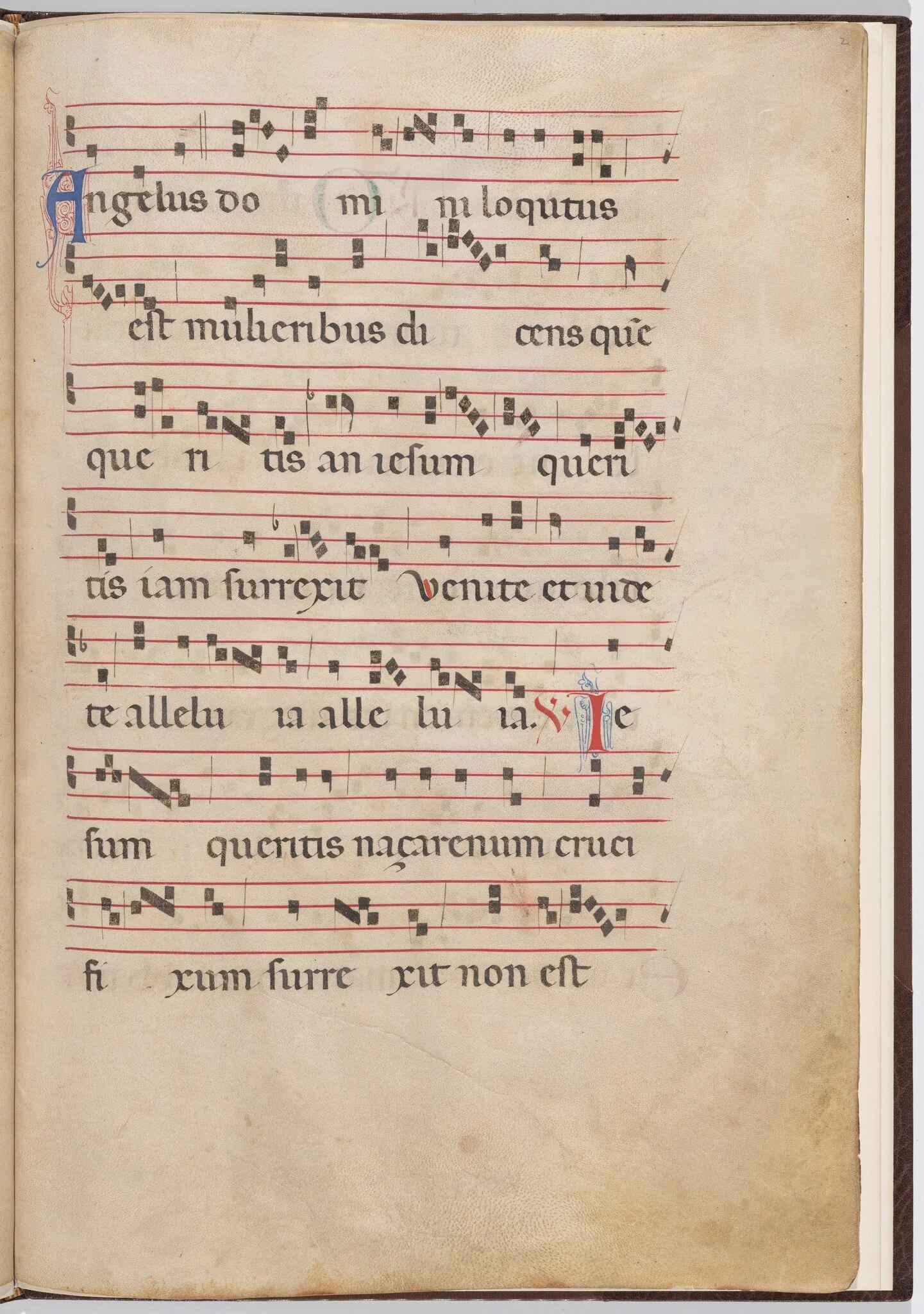 Leaf 2 from an antiphonal fragment, detail