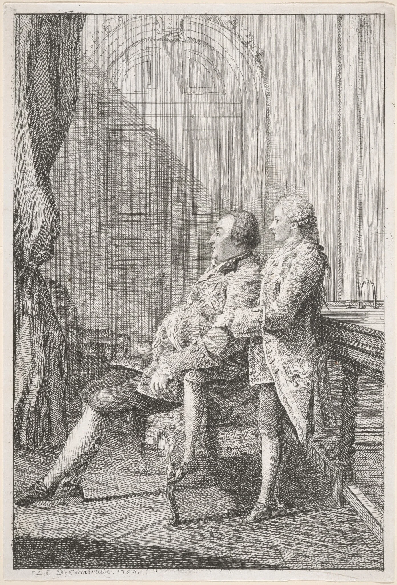 Louis-Philippe, Duc d'Orléans, and His Son, Louis-Phillipe Joseph, Duc de Chartres, detail