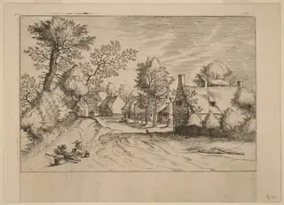 Village Road, by Lucas van Doetechum, ink, 1560