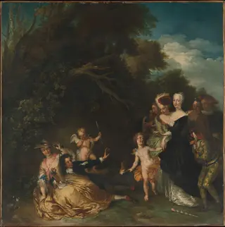 Surprised, or Infidelity Found Out, by Christian Wilhelm Ernst Dietrich, oil, 1753