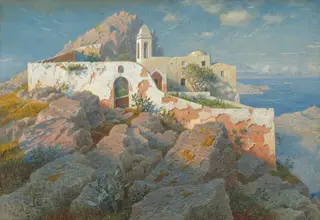 Santa Maria a Cetrella, Anacapri, by William Stanley Haseltine, gouache, 1892