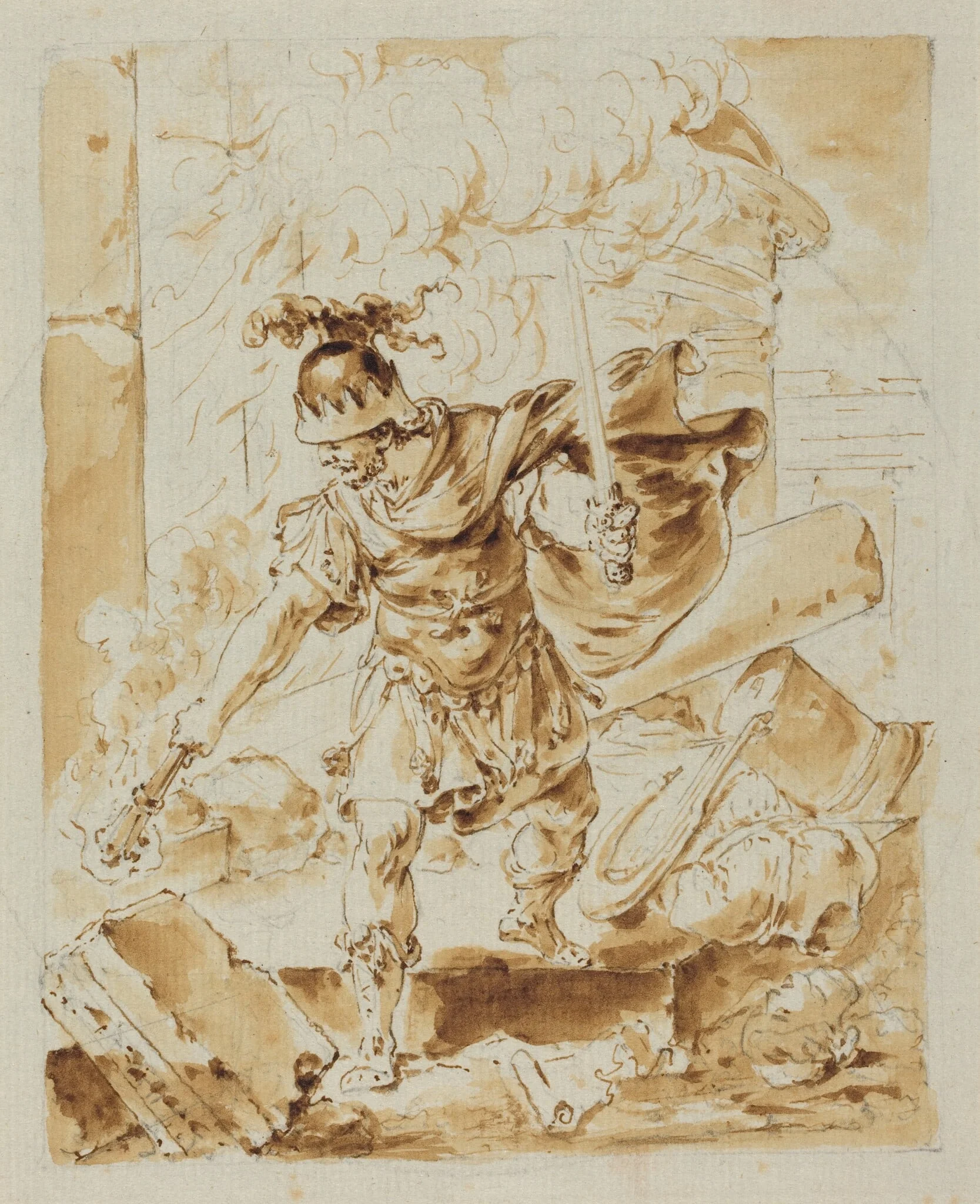 Alexander Setting Fire to Persepolis, detail