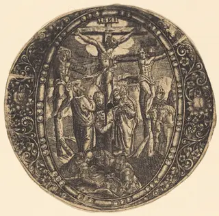 The Crucifixion, by Antoine Jacquard, ink, 1612