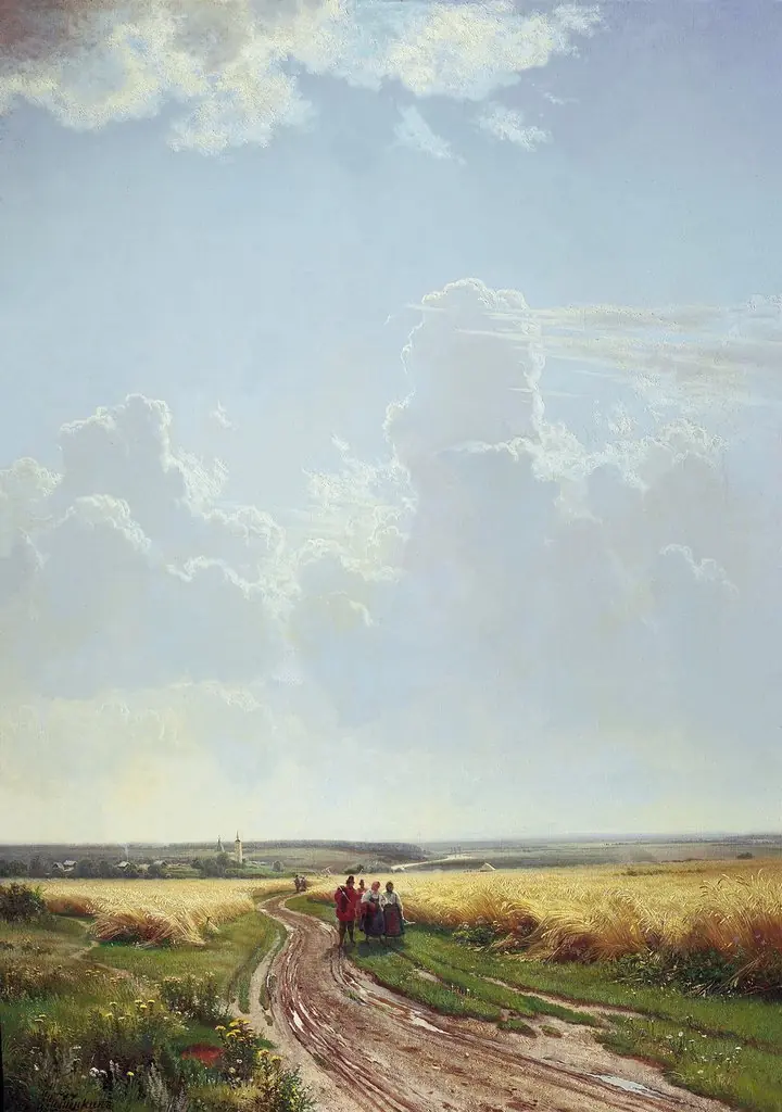 Noon. Neighborhoods of Moscow, by Ivan Shishkin, oil, 1869