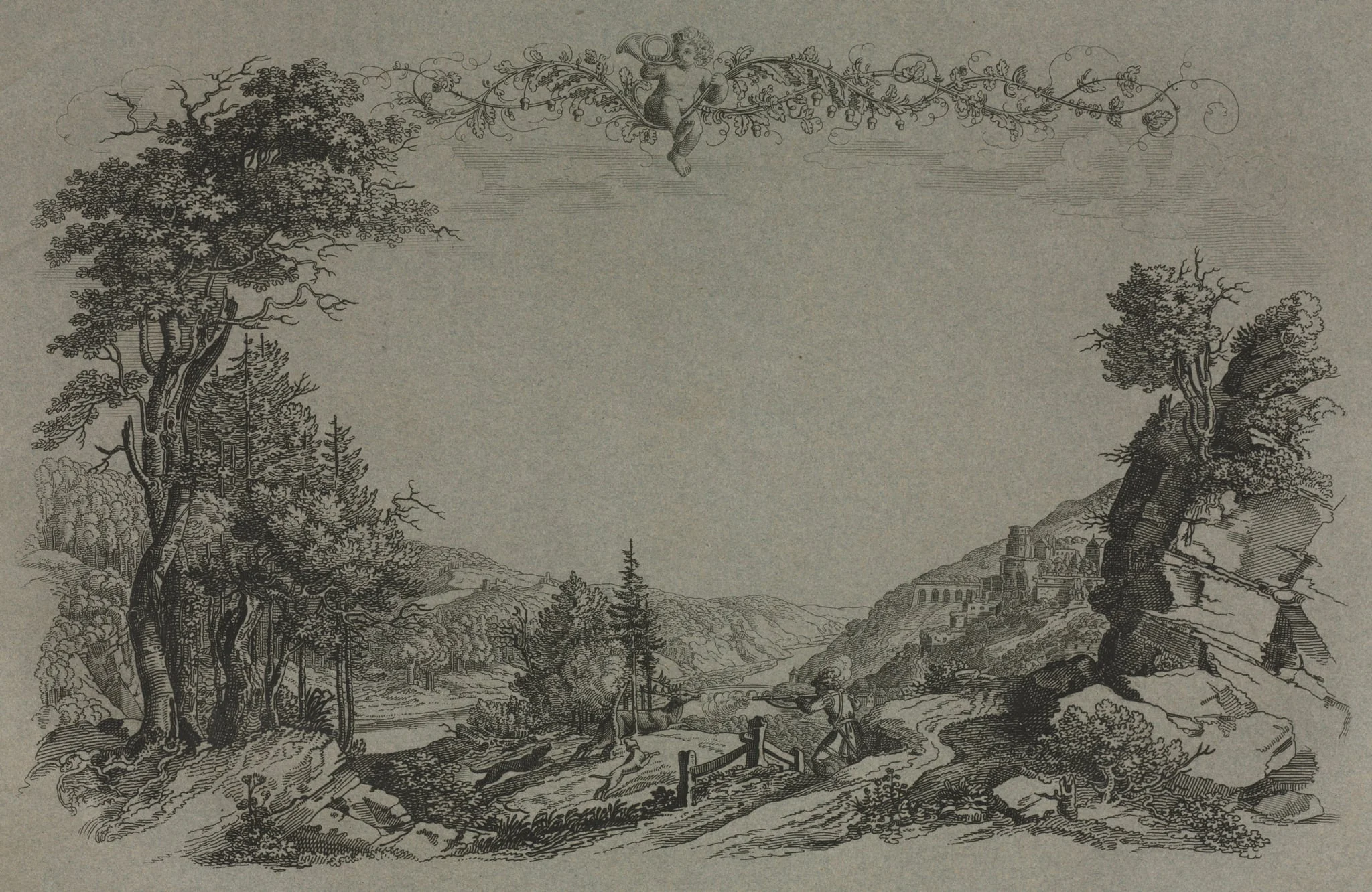 Six Views of Heidelberg Castle, detail