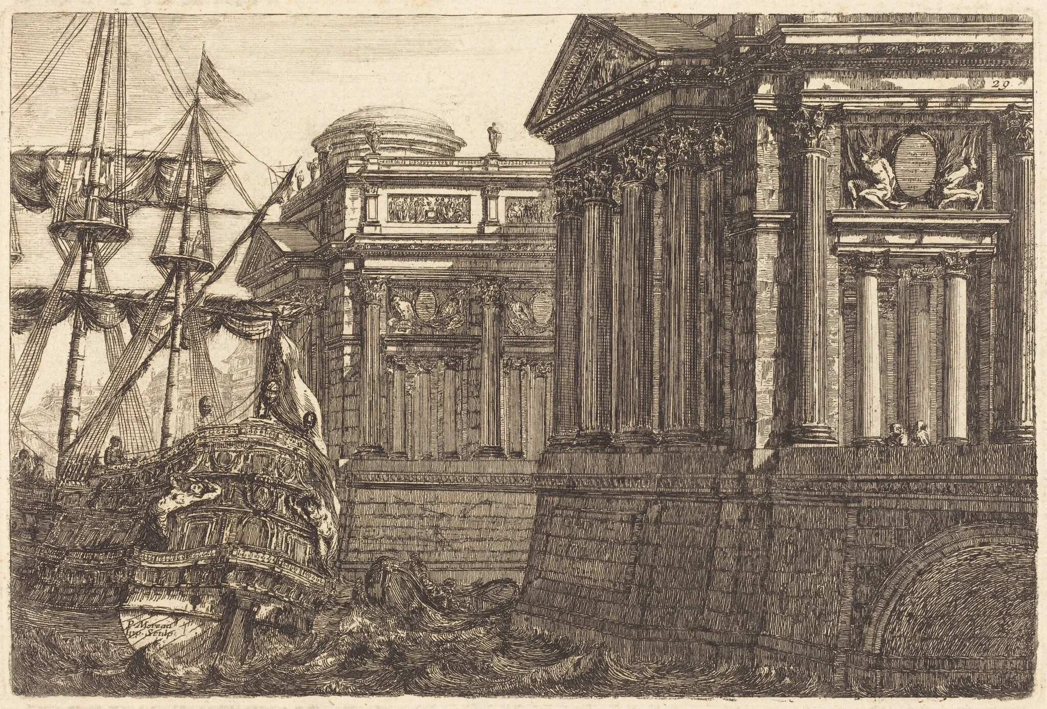 Imaginary Port Scene, detail