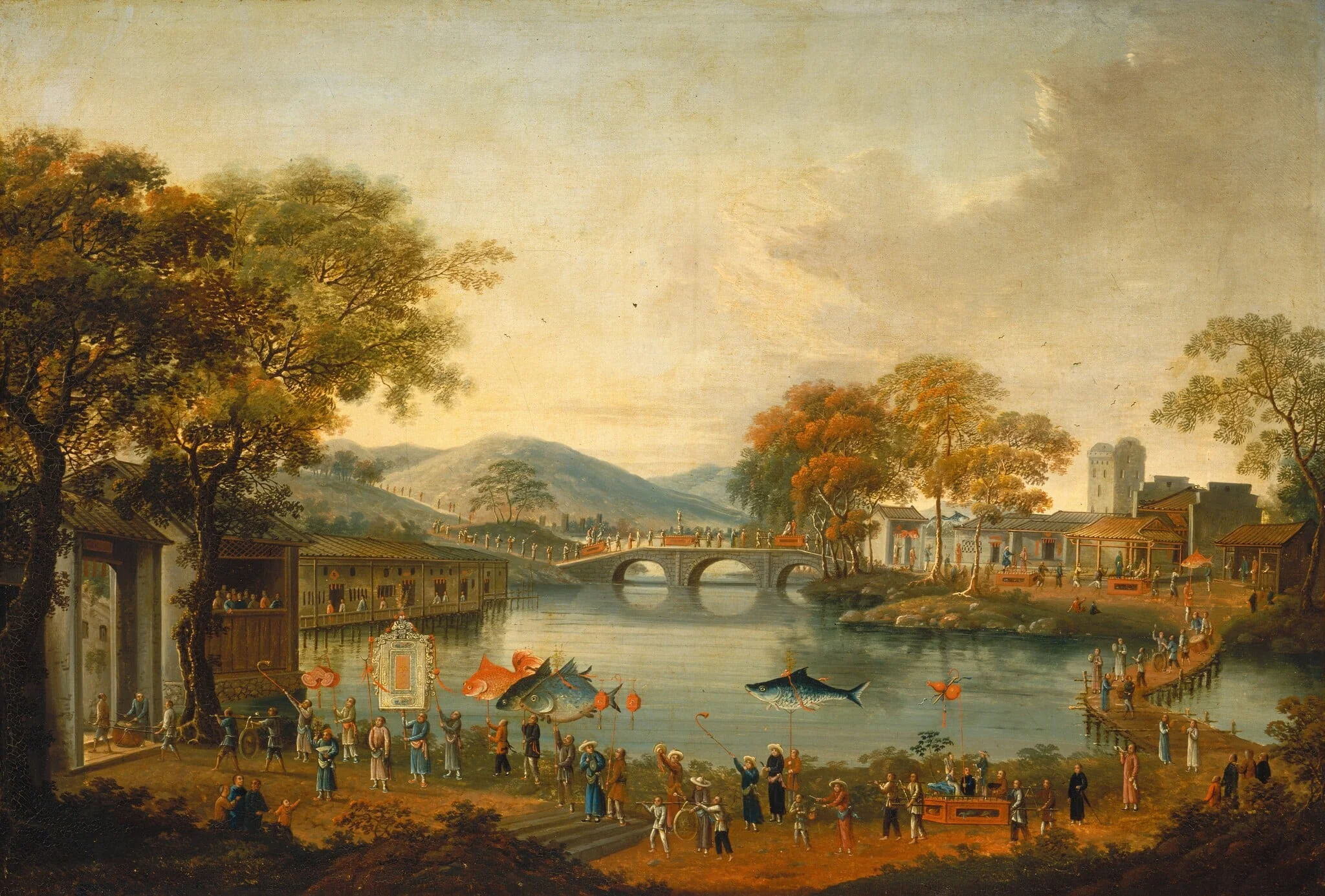 Procession by a Lake, detail
