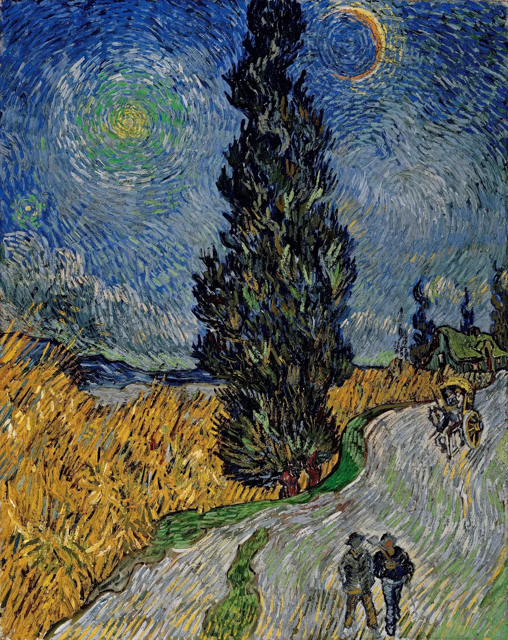 Road with Cypress and Star, by Vincent van Gogh, oil, 1890