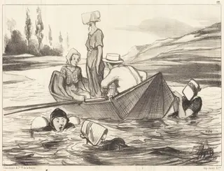 En pleine eau, by Honoré Daumier, ink, 1847