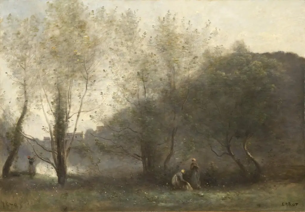 Morning on the Estuary, Ville d'Avray, by Jean Baptiste Camille Corot, oil, 1870