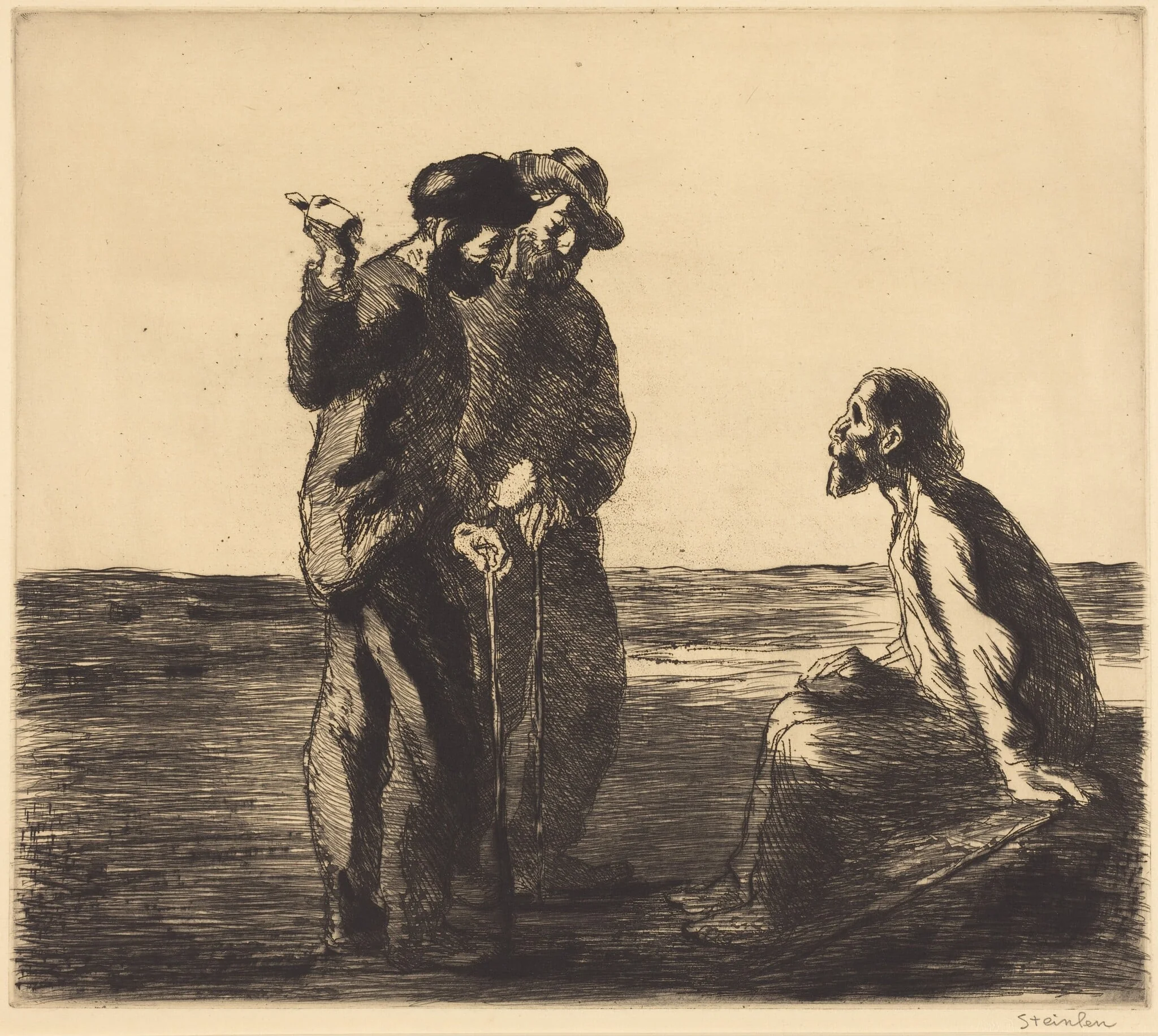 Three Companions (Les trois compagnons), detail