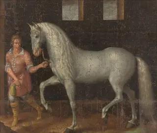 Spanish Warhorse, by Jacob de Gheyn II, oil, 1603