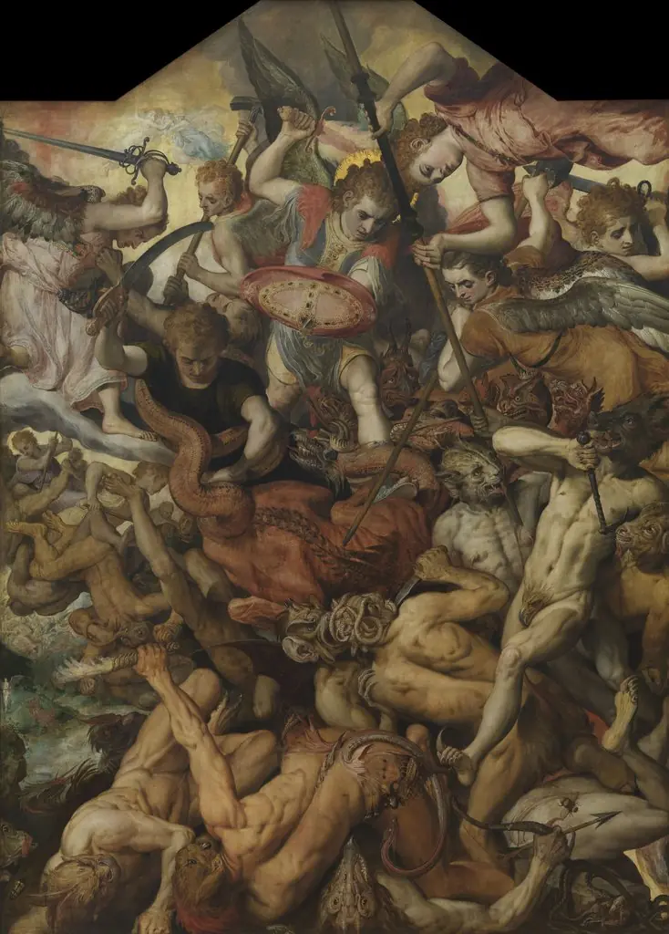 The Fall of the Rebel Angels, by Frans Floris, oil, 1554
