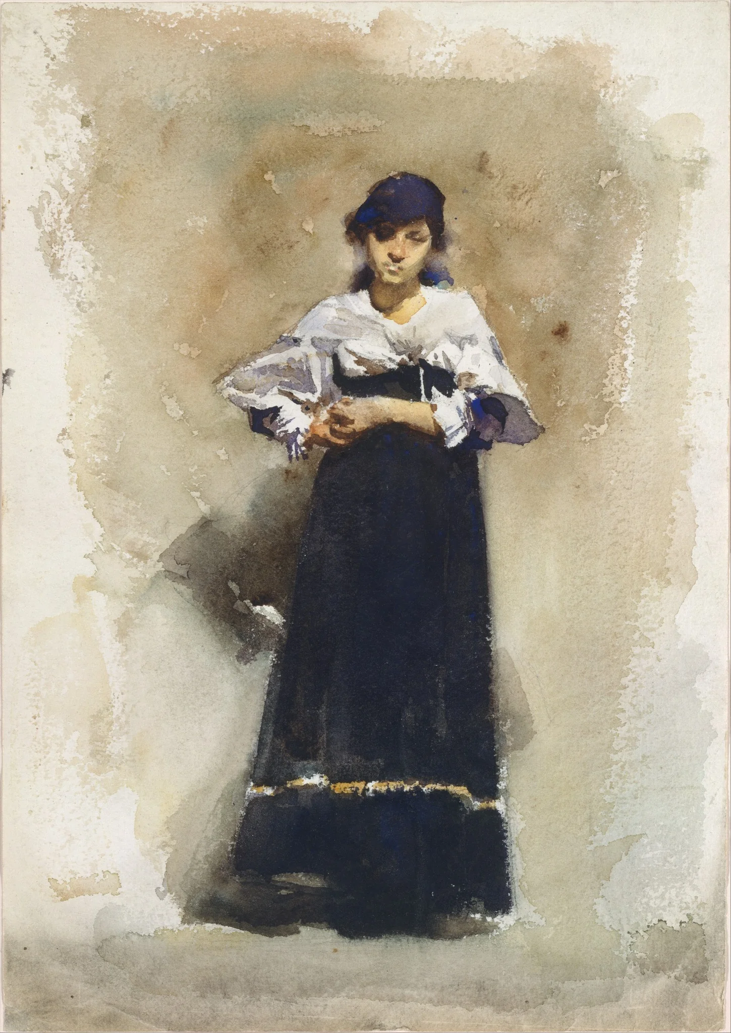 Young Woman with a Black Skirt, detail