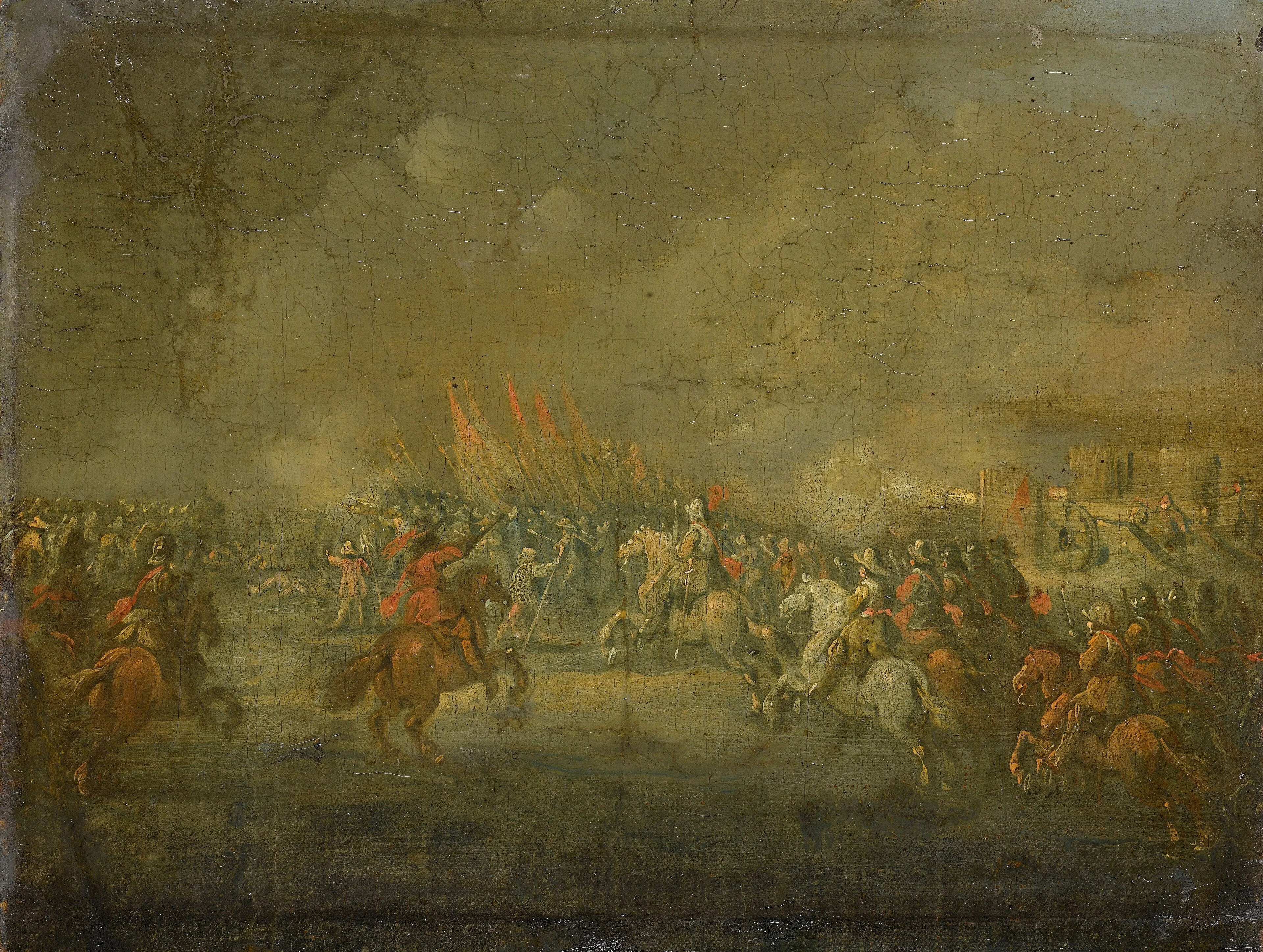 A cavalry attack, detail