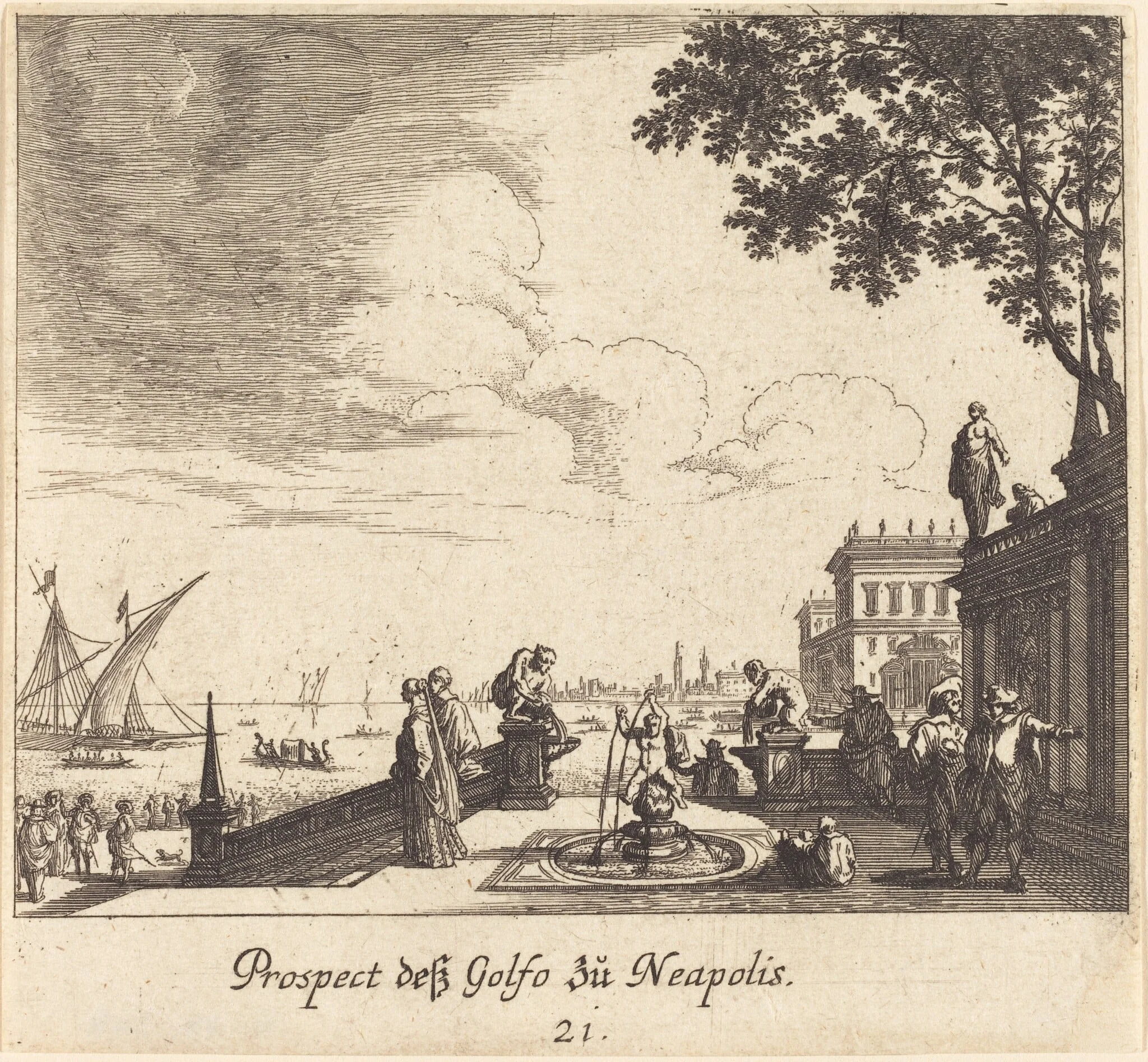 View of Gulf of Naples, detail