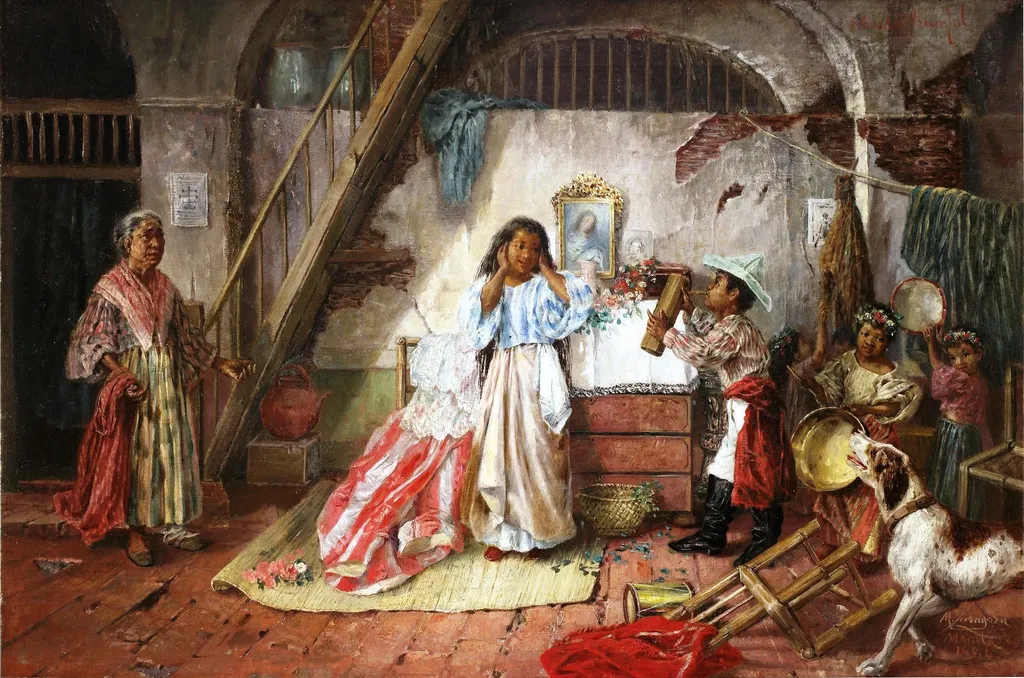 Juego de niños, by Miguel Zaragoza, oil, 1892