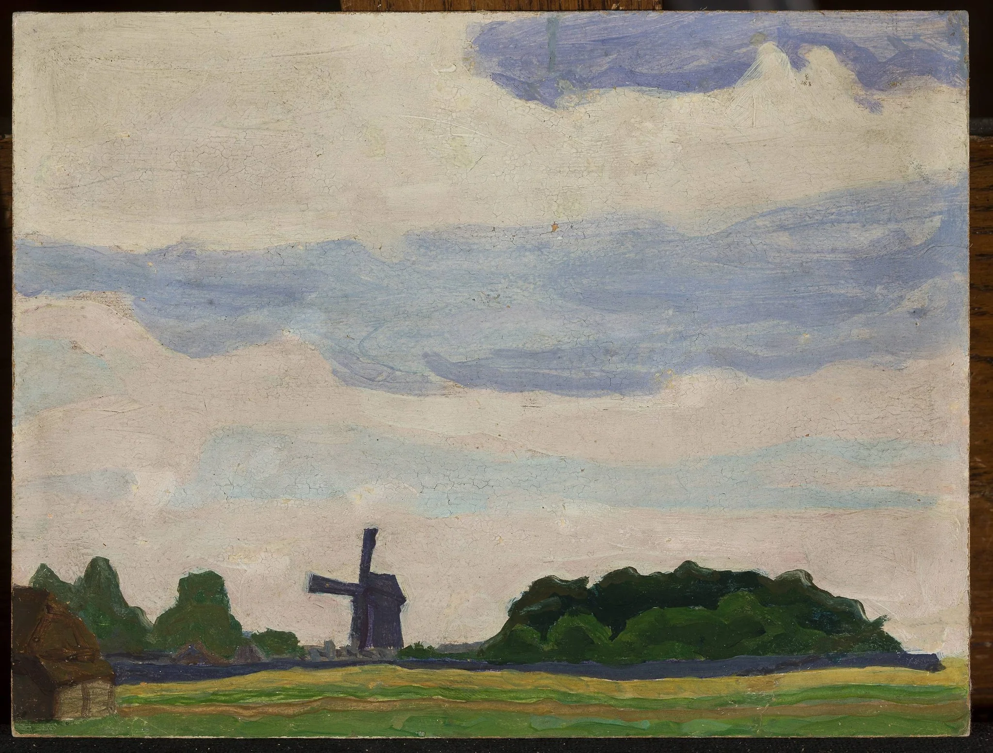Landscape with a windmill, detail