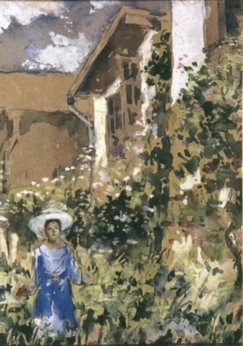 Femeie în grădină, detail