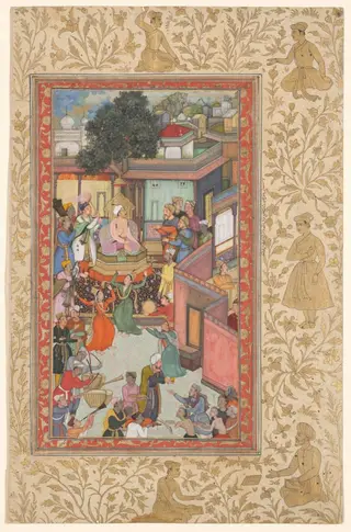 Circumcision ceremony for Akbar’s sons, painting 126 from an Akbar-nama (Book of Akbar) of Abu’l Fazl (Indian, 1551–1602), by Dharm Das