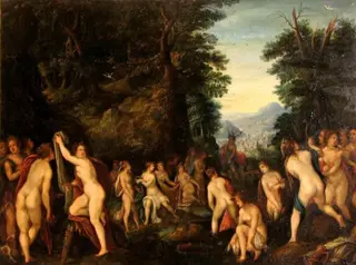 Diana la baie pândită de Acteon