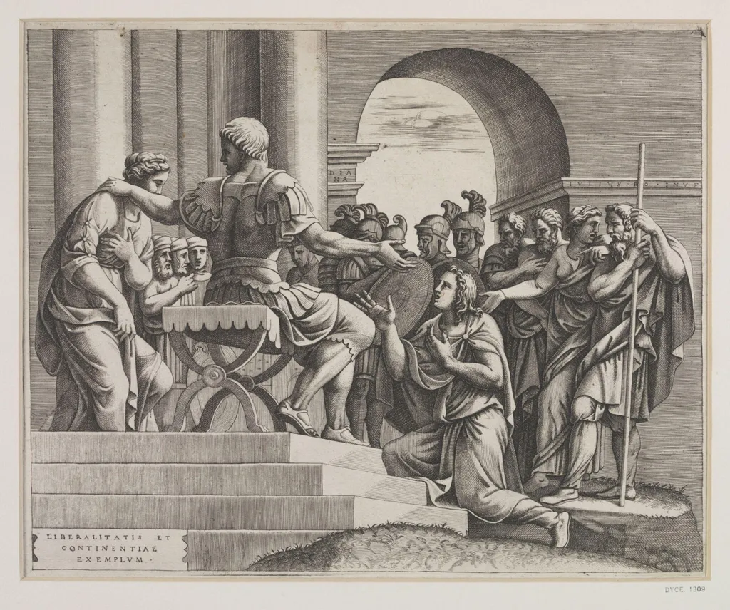 The Continence of Scipio, by Diana Scultori, 1550