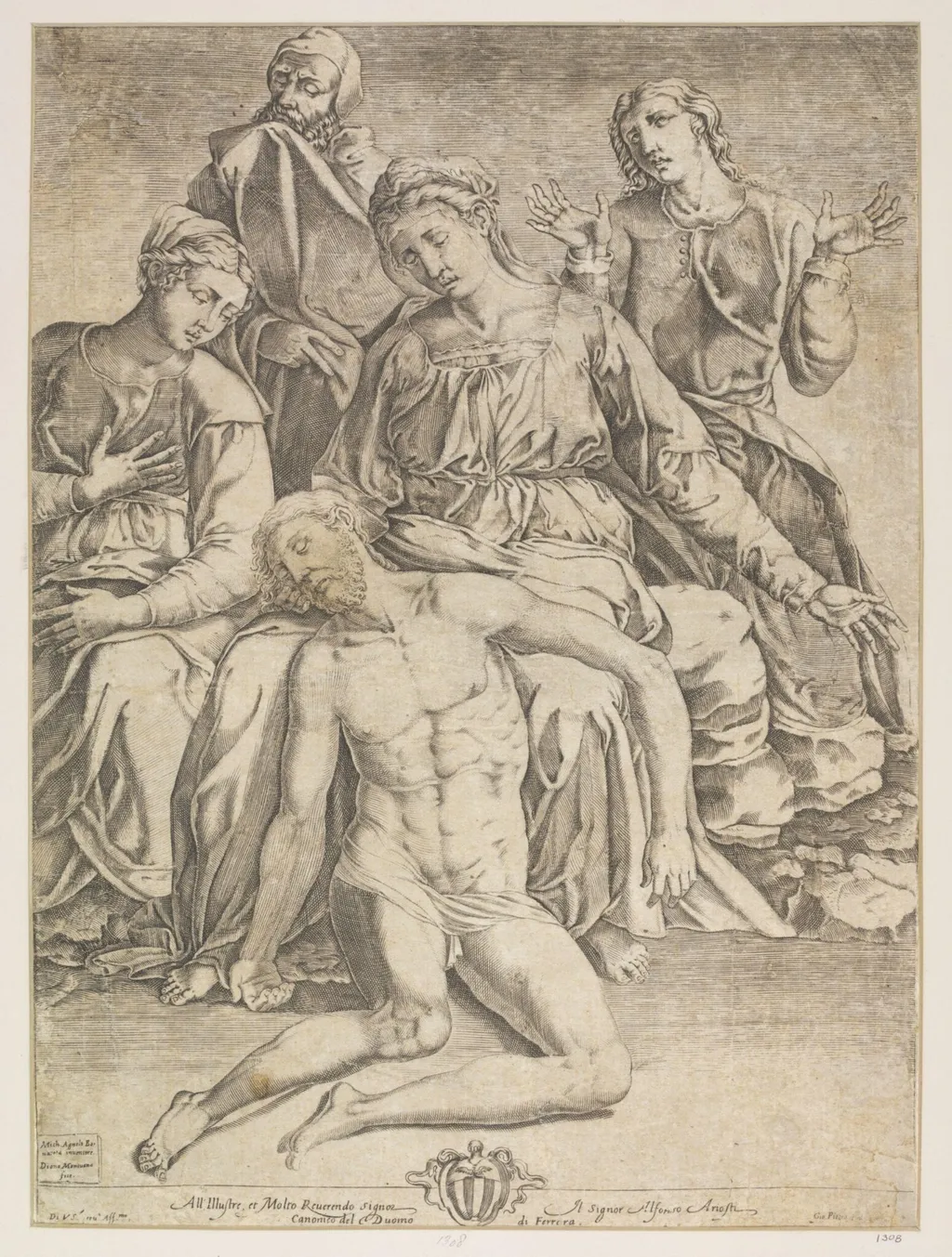The Entombment of Christ, by Diana Scultori, 1550