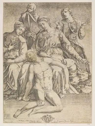 The Entombment of Christ, by Diana Scultori